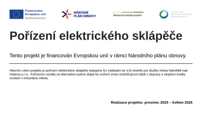 Pořízení elektrického sklápěče