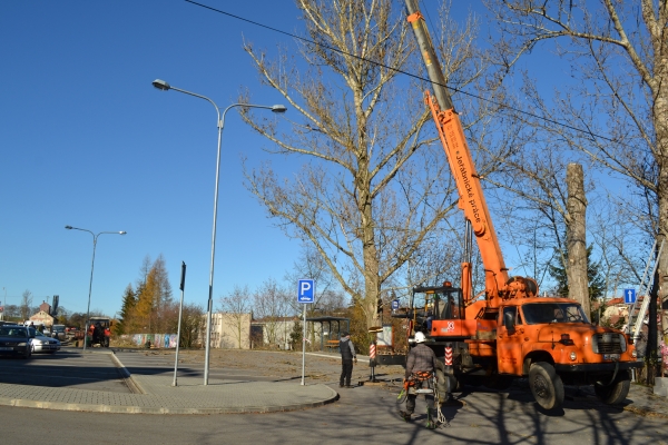 Kácení topolů na nádraží v Náměšti n. O.